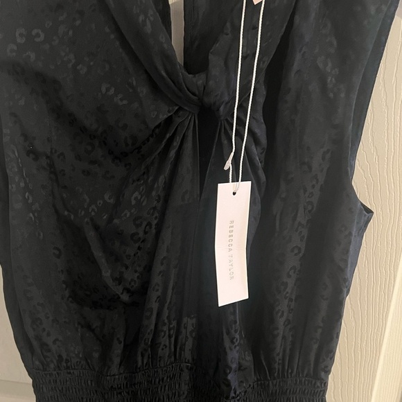 Rebecca Taylor jumpsuit black hearts silk NWT small - Picture 9 of 16